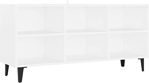 vidaXL TV-Schrank mit Metallbeinen Weiß 103,5x30x50 cm