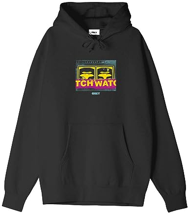 Obey Neighborhood Watch Hoodie, Black, XXL