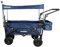 FROSAL Bollerwagen Nick PRO faltbar mit Bremse Dach blau klappbar | Schiebegriff | Luftreifen | Lufträder Ideal für Strand Wald & Feldwege