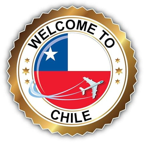 12 cm Hochwertiger Autoaufkleber Sticker Aufkleber Selbstklebende Folie Wunschtext Chile Flagge Fahne Wappen Welcome Label G1735