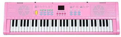 electronic Piano Keyboard 61 Keys Musical Keyboard Professiona Synthesizer Mini Piano For Electronic Organ Music (Color : Pink)
