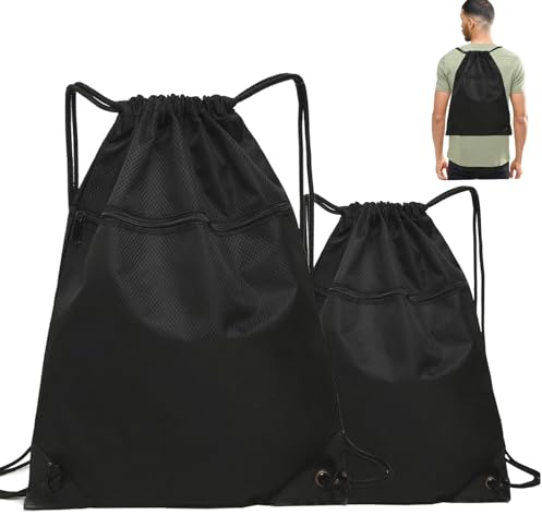 Dantolo 2-Teiliges Set Leichter Rucksack mit Kordelzug,Gym Bag, Rucksackbeutel, Beutel für Sport, Verstellbar Tunnelzug Gymsack Wasserfest Sporttasche für Herren Damen Jugend,für Sport