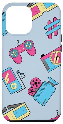 Hülle für iPhone 14 Plus Hülle Retro Gaming Design Videospiel Cool 80's Blau Funky