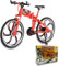 Golgner Finger Fahrrad Modell, 1:8 Mini Fahrrad Modell Spielzeug, Mountainbike Modell Ornamente, Faltbar Miniatur Finger Bike, Geschenk für Kinder, Geschenke und Dekoration, Rot