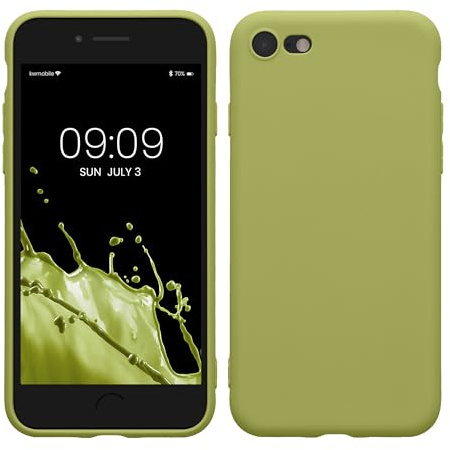 kwmobile Handyhülle für Apple iPhone SE (2022) / SE (2020) / 8/7 Hülle - weiches Handy Silikon Case - Schutzhülle Cover - Porzellan Grün