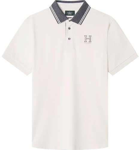 Hackett London Herren Heritage H Polo Poloshirt, Weiß (Off-White), L