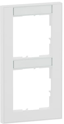 LEGRAND, SEANO+ 2-fach Rahmen vertikal mit Beschriftungsfeld, halogenfreies Thermoplast, nachhaltige Produktion und Verpackung, Farbe: Ultraweiß, 765992