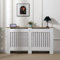 AVC Designs Extra Large Radiator Cover Modern Design Vertical Slats White/Oak…
