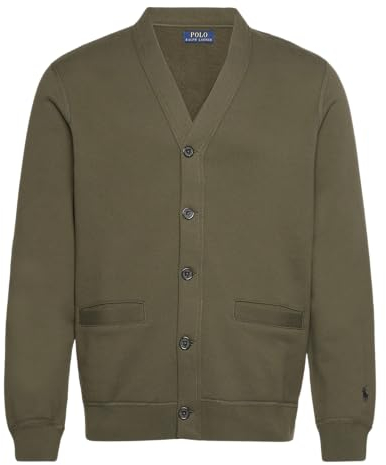 Polo Ralph Lauren Der RL Fleece Cardigan, Oliv/Blatt für mich (Leaf It to Me), L