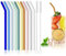 MOSTFUN Lot de 10 Pailles en Verre, 200 mm Pailles Multicolorés en Verre Réutilisables avec 2 Brosses de Nettoyage, Sans BPA, pour Cocktails, Smoothies et Jus