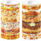 CC HOME Thanksgiving Washi Tape Set 12 Rollen,15mm Herbst Ahornblätter Decoration Washi Tapet,Masking Tape Dekorative Papier Aufkleber zum Verpacken von Geschenken