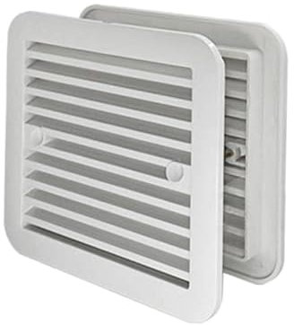 Baoblaze Generischer seitlicher Abluftauslass, stabiler, praktischer Fensterladen für die Belüftung von Wohnwagen, Wohnmobilen, Weiß mit Rahmen