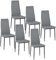 Bubuyroom 6er Set Esszimmerstühle Küchenstuhl Polsterstühle Küchenstuhl Küchenstuhl Esszimmerstühle Küchenstuhl mit Metallbeinen, Hohe Rückenlehne, Grau