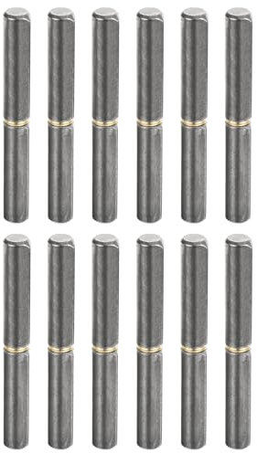 QUARKZMAN 12 Piezas de Bisagras de Barril para Soldar, 5-4/8 X 10/16 (Lxd) Bisagras de Barril Desmontables de Acero al Carbono, Pasador de 0.35 de Diámetro