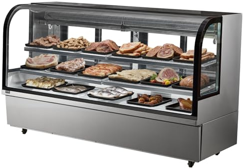 VEVOR Vitrina Refrigerada Vitrina Grande para Repostería de 901 L Refrigerador Comercial de 4 Niveles con Iluminación LED Refrigeración por Corriente Descendente Móvil con Ruedas para Panadería