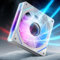 AsiaHorse Ventilador ARGB para PC 120MM [Infinity Mirror] [HDB] Ventilador RGB de 1800 RPM/61.5 CFM/24 LEDs 5V 3 pines ARGB 12V 4pines PWM vida útil de 50000 horas AMICI5GT Blanco