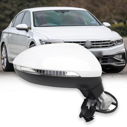 TiJeRa Auto Rückspiegel für VW Passat B8 2017-2020 Elektrisch Einstellbar Beheizt Faltbar Blinker Seitenspiegel Montage