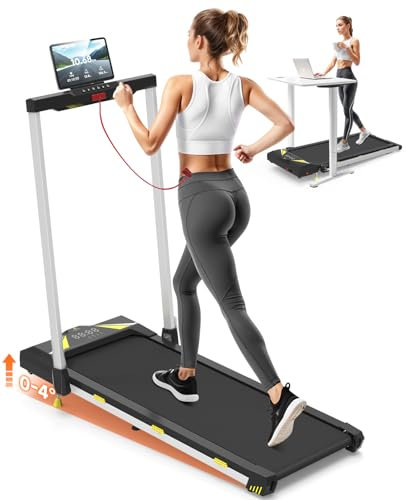 4 in 1 Laufband für Zuhause mit Steigung Under Desk Treadmill 12km/h Geräuscharme Laufband für Zuhause