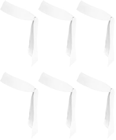 PATIKIL Lot de 6 Bandeaux élastiques de karaté Ninja réglables, Anti-Transpiration, pour Hommes et Femmes, Course à Pied, Tennis, Yoga, Blanc