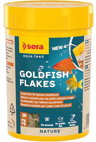 sera Goldfish Flakes 100 ml (22 g) | Hauptfutter für kleine Goldfische & Kaltwasserfische | leicht verdauliche Flocken mit Insektenmehl | fördert Wachstum & Farben | wasserstabil