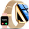 TAPPODO Smart Watches for Women, 1.91HD Fitness Watch with Bluetooth Calling, Health Tracker for Sleep/Heart Rate/SpO2, 120+ Sports, 200+ Dials, IP68 Waterproof, Smart Watch for Android iOS (Gold)