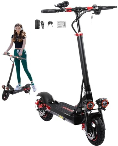 Electric Scooters Adult Powerful Folding Scooter - 40-55km Range, 48V 15AH Large Range, 10 All-Terrain Tires, IP54, Double Disc Brakes, Cruise Control,Gifts for Adults and Youth During Holidays