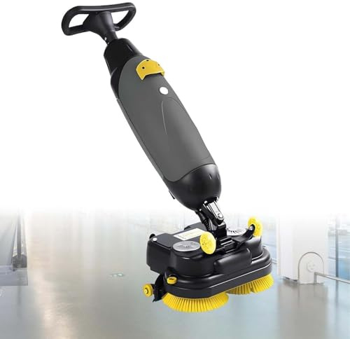 Hand Push Floor Scrubber Machine, Professional 17-Inch Electric Floor Washer and Dryer, High-Efficiency 13000 Sqft/H Cleaning for Tile, Concrete, Laminate, Home and Commercial Use(Grey)