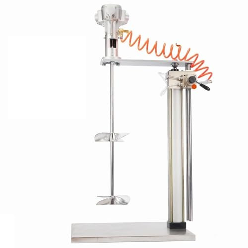 50 Gallon Pneumatic Agitator, 3/4HP Paint Mixer with Stand, Automatic Lift Stirrer, Coatings Mixing Machine for Plaster Mortar Glue(Aluminum Alloy Blades)