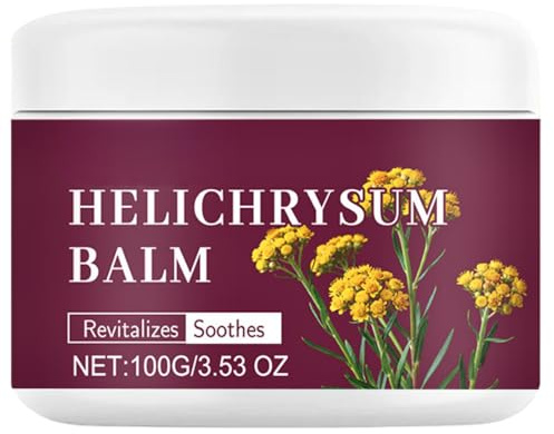Helichrysum Balm, Helichrysum Essential Oil Balm, Skin Repair Cream with Arnica & Calendula for Thin, Fragile, Bruised & Aging Skin, Soothes & Repairs Face & Body Skin, Moisturizes & Revitalizes