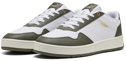 Puma Court Classic 353780 Herren Sneaker für Sportliche Spaziergänge in Weiß, Low-Top, Schnürung, Unisex-Größen 40, 41, 42