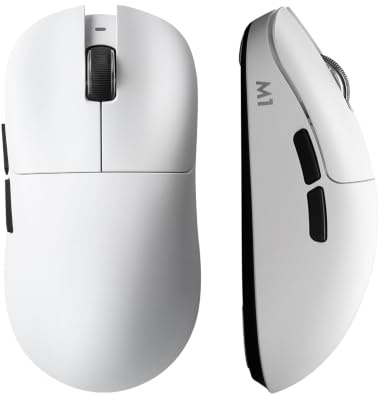 YUNZII M1 Mouse Gaming Wireless Sensore PAW3311 (Bianco) | 5 Pulsanti Programmabili, BT/2.4G/USB-C, 7 Livelli Regolabili fino a 10000 DPI, Polling 1000Hz Rate, Software per Win/Mac