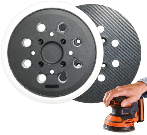 Discos Lijadora Orbital 125mm Velcro 8 Agujeros, Plato Soporte Klett para Bosch PEX 300 AE y PEX 400 AE, Base Abrasiva Recambio Madera Metal Plástico