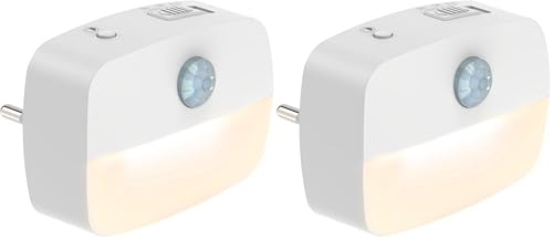 Ansmann Nachtlicht mit Bewegungsmelder und Dämmerungsfunktion, LED Lampe Steckdose, dimmbar kindersicher und energiesparend, Schlaflicht für Kinder, Babys oder Schlafzimmer mit 3 Helligkeitsstufen