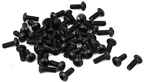 sourcing map 50pcs M2x5mm Metall Grad 10.9 Sechskant Schraube Kappe Knopf Kopf Bolzen de