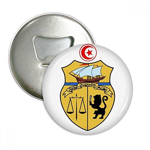 DIYthinker Tunesien Asien National Emblem Runde Flaschenöffner Kühlschrankmagnet-Abzeichen-Knopf-3pcs Geschenk Silber