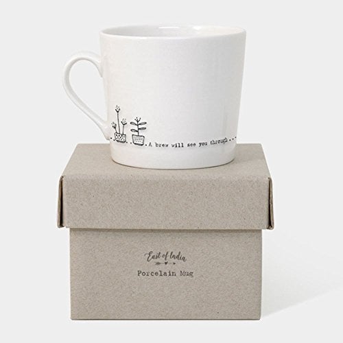 East of India Wobbly Mug and Box A brew will see you through