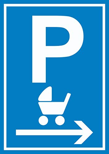 HB-Druck Kinderwagen Parkplatz rechts Schild A3 Rückseite selbstklebend