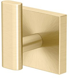 Gatco 4065 Elevate Single Robe Hook, Wall Mounted Hook for Bathroom Towels & Robes, 2 Inch W x 2.5 Inch H, Brushed Brass