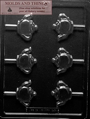 MOLDS AND THINGS Tea Pot Lolly Chocolate Candy Mold with Copyrited Candy Making Instruction