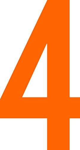 ShirtInStyle Zahlen selbsklebende Aufkleber, von 2-50cm Höhe, Mülltone, Haustür, Basteln, Boote, Nummern, Kennzeichen, Türen, Hausnummer, Bootsnummer, Zahl 4-8cm, Farbe orange