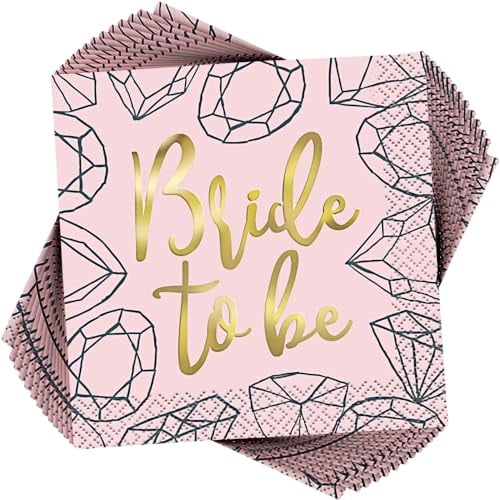 Pink Diamond Bachelorette Party Napkins - Elegant Foil Stamped Design - Perfect for Celebrations & Toasts - 16ct