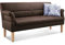 CAVADORE 2,5-Sitzer Kira / Sitzbank für Küche, Esszimmer oder Wohnküche in Lederoptik / Inkl. Armteilverstellung und Federkern / 168 x 94 x 81 / Hochwertiges Mikrofaser: Braun