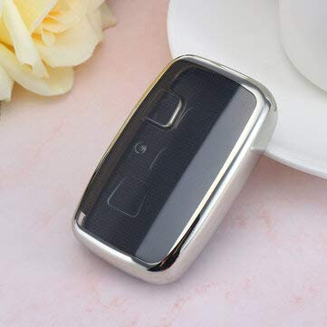 PeroFors 2-In-1 Tpu Car Remote Key Cover Shell With Button Film For Land Rover Range Sport Freelander 2 - Silver