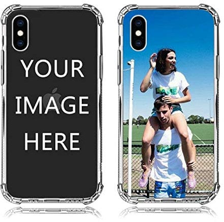 Personalised Photo Phone case for iPhone X Custom Soft TPU Clear Shock Absorbing Cover for iPhone X - Design Your Own iPhone Case with Image,Text and Business Logo