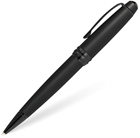 CROSS Bailey Matte Black Lacquer Rolling Ball Pen with polished black PVD appointments