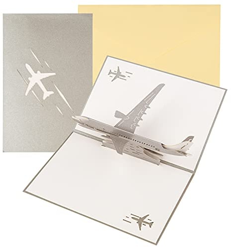 KIMI-HOSI Geburtstagskarte mit Umschlag Popup-Grußkarte 3D-Grußkarte Flugzeuggrußkarte Faltbare Grußkarte für alle Festivals