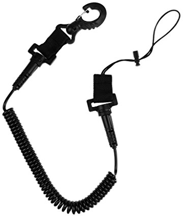 Tauchen Spiralkabel Lanyard Sicherungsleine mit Karabiner für Taschenlampe Unterwasser