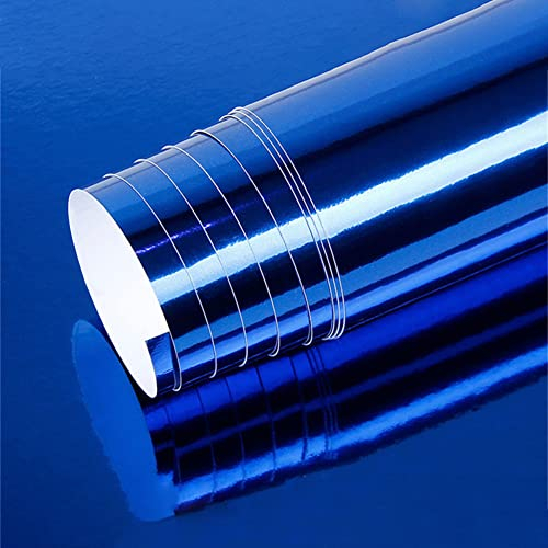 ihreesy Autolackschutzfolie,152 cm x 20cm wasserdichte PVC Chrom Folie Anti-UV Auto Lackschutzfolie Selbstklebend Autofolie Dekorative Schutzfolie für Auto Motorrad Fahrrad,Blau