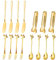 15 Pieces Golden Cheese Butter Jam Spreader Set Suit, lyfLux Butter Spreader, Pastry Clip, Fork and Spoon with Blade, Used for Butter, Pastry Making and Eating
