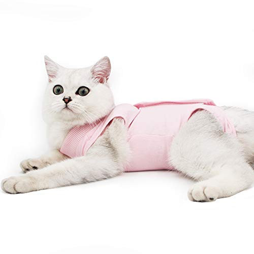 HEYWEAN Katzenbody Nach Op Kastration Cat Recovery Suit Medizinischer Weste Kätzchen Bodysuit Nach der Operation Chirurgischer Anzug für Katzen Haustier Hemd Pyjama Katzen Kleidung